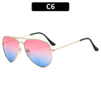 Double Bridge Aviator Sunglasses – Alloy Frame Gradient Lenses for Unisex Fashion