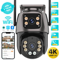 4K 8MP Dual Lens PTZ Camera – Outdoor AI Auto Tracking for Security Surveillance
