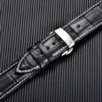 Genuine Calfskin Leather Watch Strap – Butterfly Buckle for Business