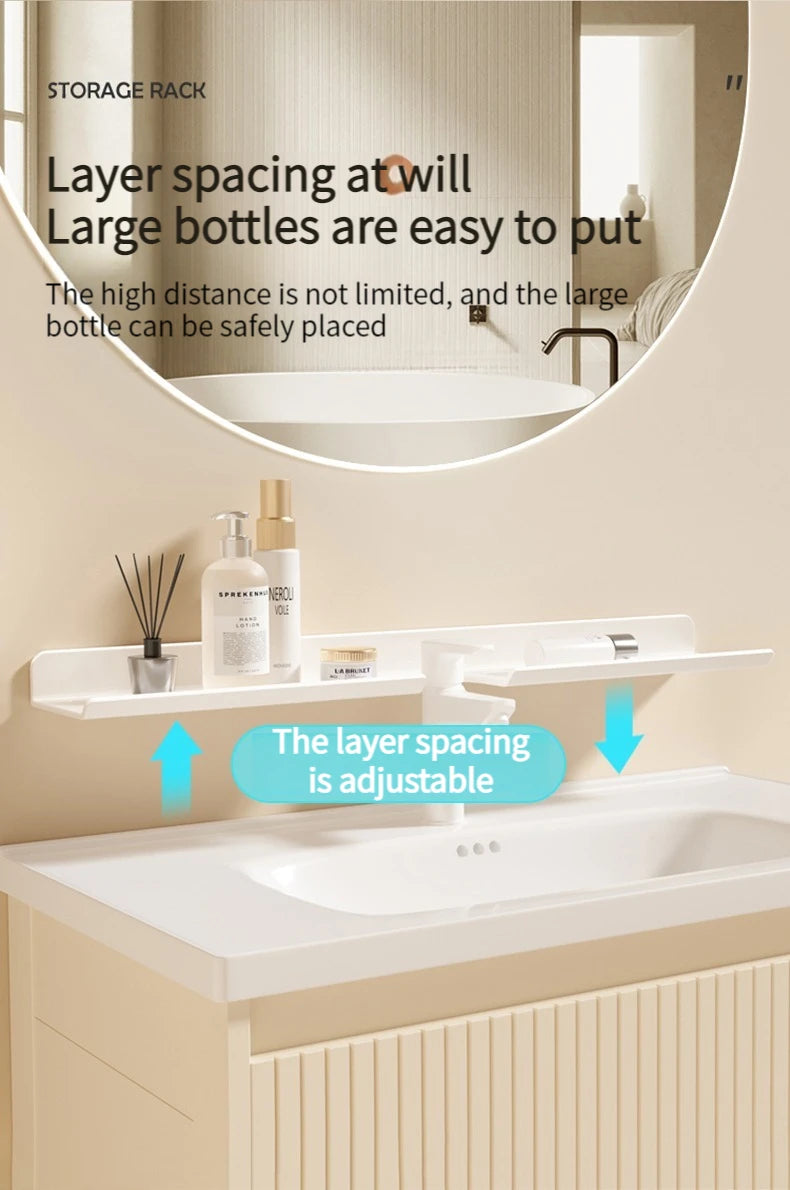 Aluminum Bathroom Wall Shelf – Punch-Free Storage for Kitchen and Toilet