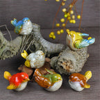 Ceramic Bird Figurines – Porcelain Magpie Sparrow Set for Home Decor