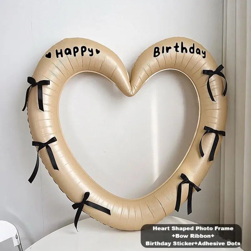 Heart Photo Frame Balloon – Decorative Prop for Birthday Parties and Weddings