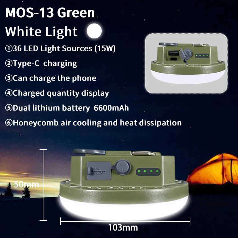 Rechargeable LED Camping Lantern – Magnetic Portable Light for Outdoor Tent
