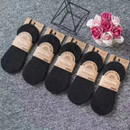 Silicone Invisible Boat Socks – Soft Cotton Women's Ankle Liners for Summer