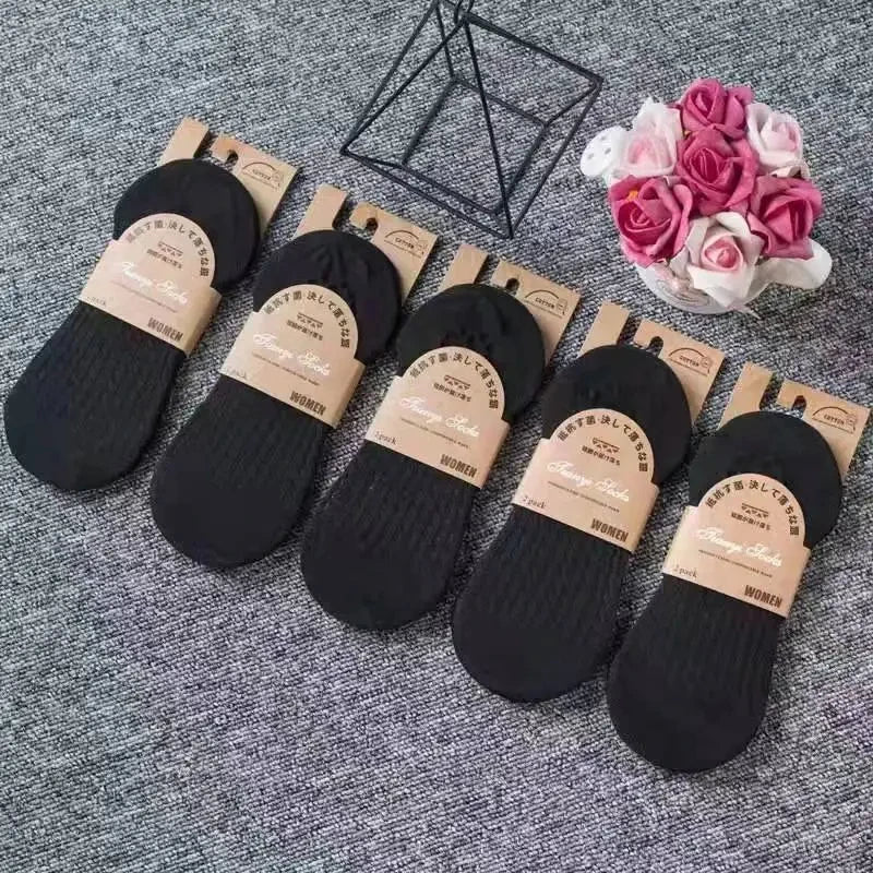 Silicone Invisible Boat Socks – Soft Cotton Women's Ankle Liners for Summer