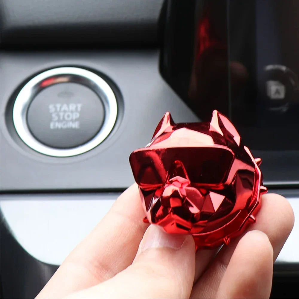 Metal Bully Dog Ignition Cover – Decorative Engine Start Button Trim for Cars
