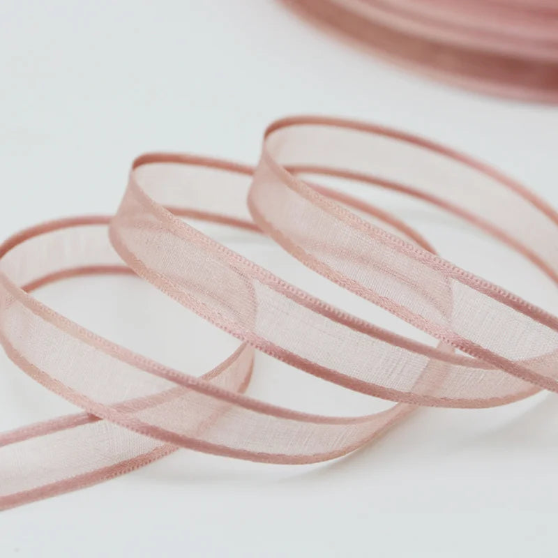 Organza Ribbon 3/8 Inch – Sheer Fabric Trim for Gift Wrapping and Crafts