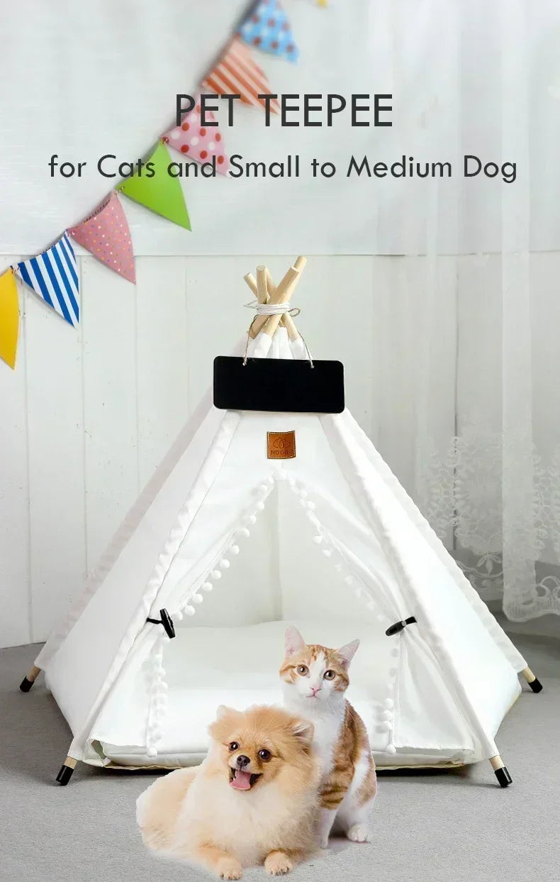 Portable Pet Teepee – Washable Indoor House for Cats and Small Dogs