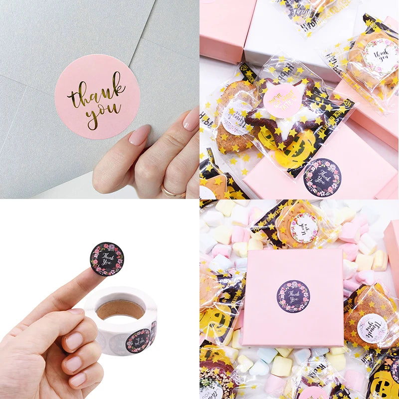 Decorative Thank You Sealing Stickers for Party Gift Labels and Scrapbooking