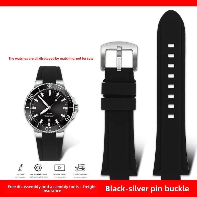 Rubber Watch Strap – Silicone Diving Band for Oris Aquis Series