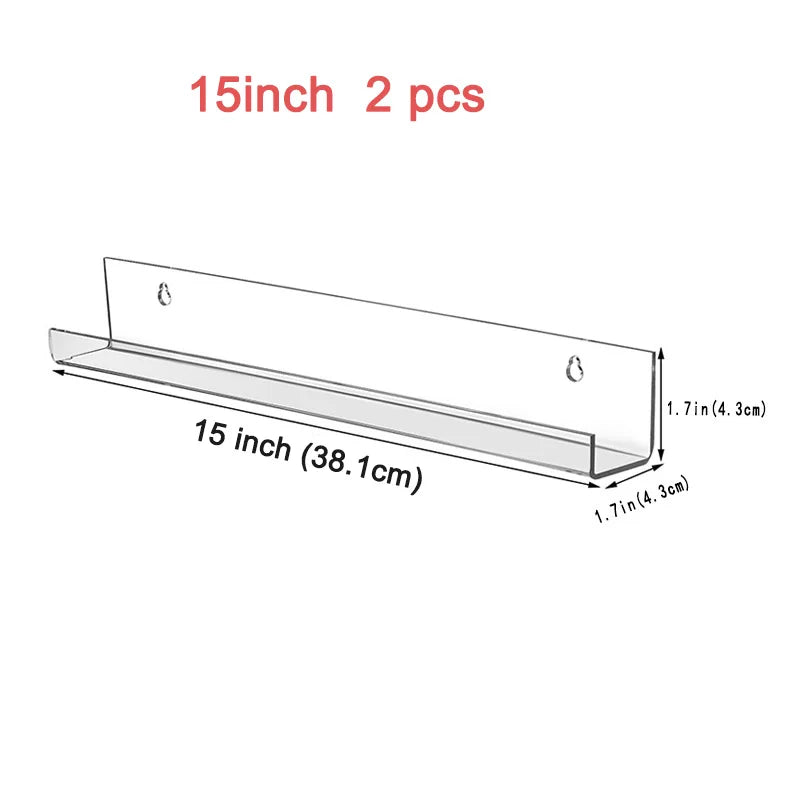 Acrylic Wall-Mounted Record Shelf – Transparent Display for Vinyl Collection