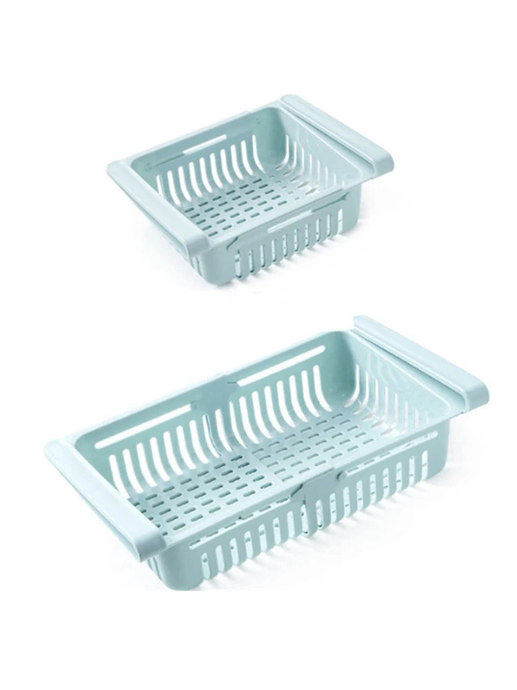 Retractable Refrigerator Storage Basket – Adjustable Kitchen Drawer for Organization