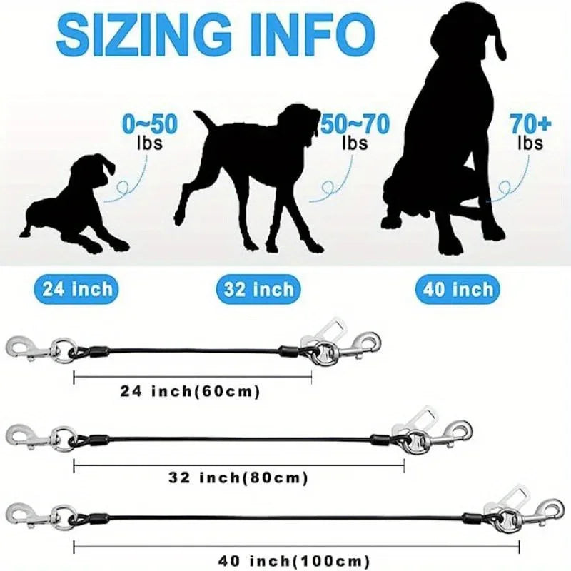 Chew-Proof Dog Car Harness – Durable Safety Seat Belt for Travel