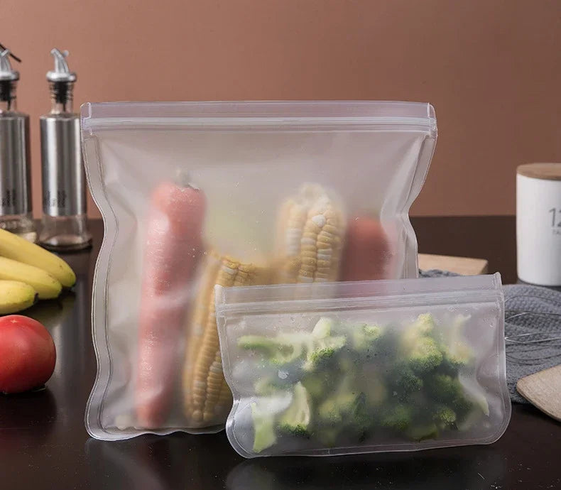 Silicone Food Storage Bags – Leakproof Reusable Containers for Freezer Kitchen
