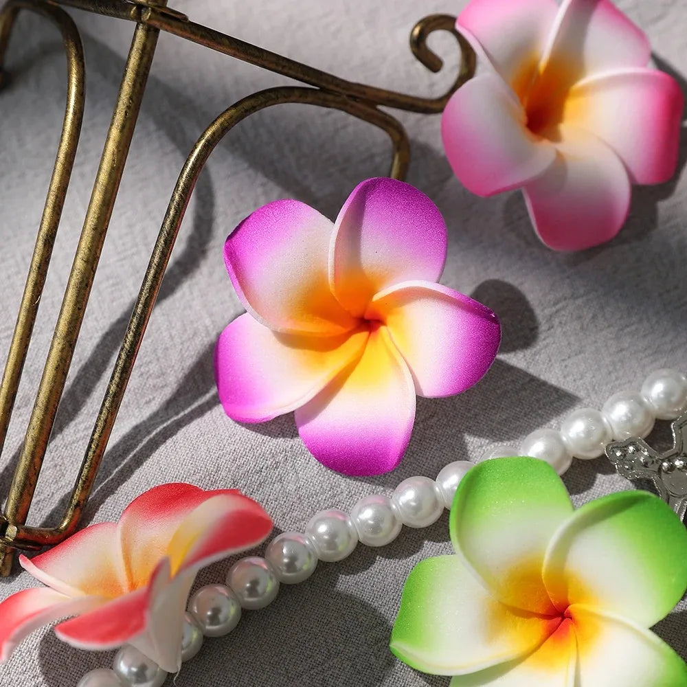 Artificial PE Foam Flowers – 5cm Hawaiian Plumeria for Wedding Decor DIY Crafts