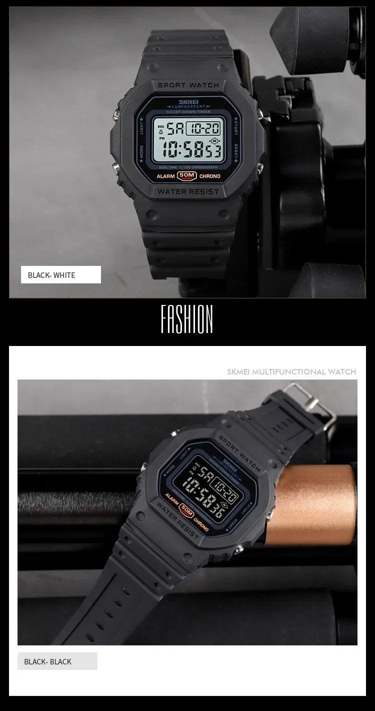 Digital Sport Watch – Multifunctional Retro Timepiece for Men