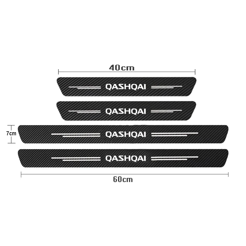 Carbon Fiber Door Threshold Stickers – Protective Scuff Guards for Nissan Qashqai