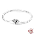 925 Sterling Silver Charm Bracelet – Adjustable Green Zircon for Birthday Gifts