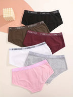 Cotton Letter Belt Briefs – Low Waist Breathable Lingerie for Women