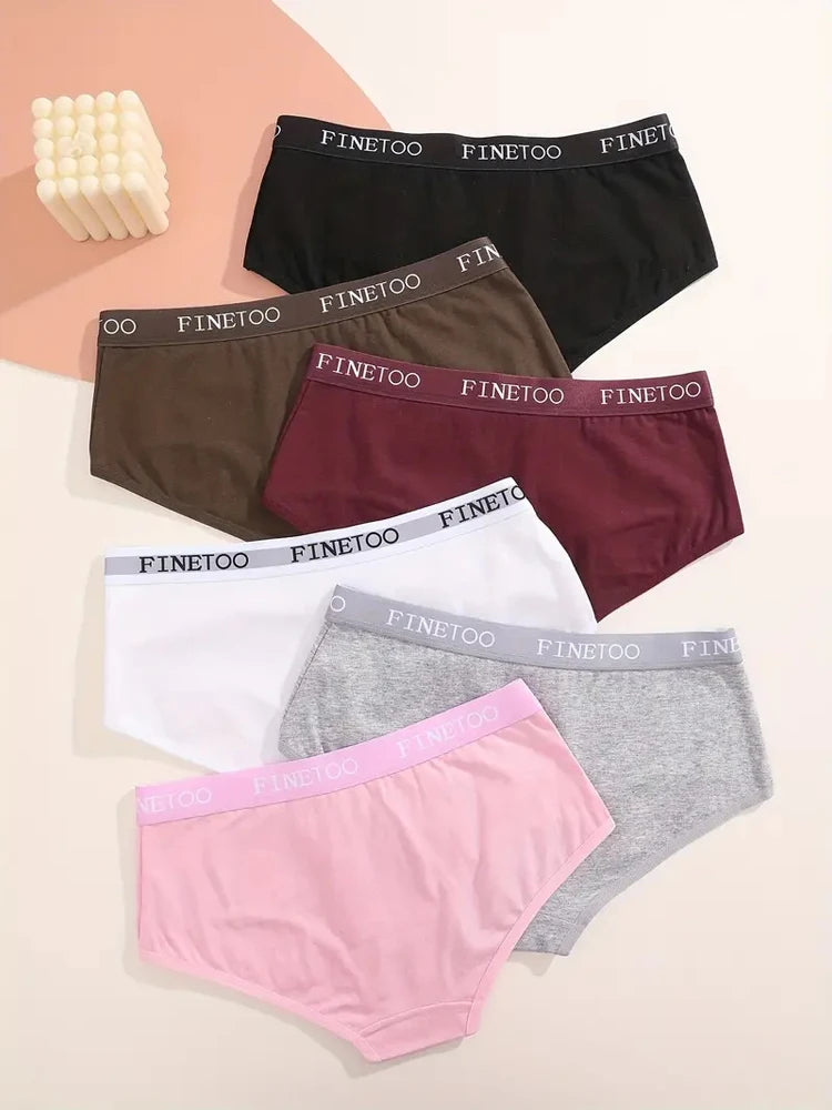 Cotton Letter Belt Briefs – Low Waist Breathable Lingerie for Women