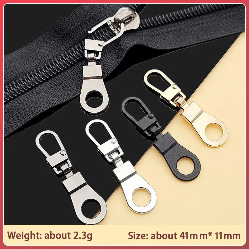 Detachable Metal Zipper Puller Kit – Replacement Repair Set for Sewing Craft