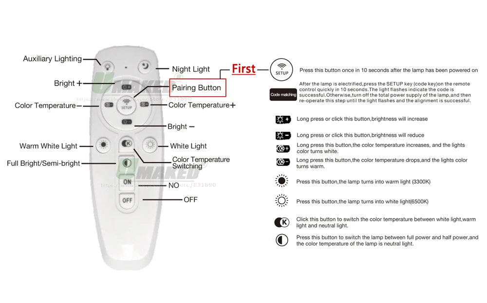 Dimmable LED Chandelier Driver – RF Remote and App Control for Dual Color Lights