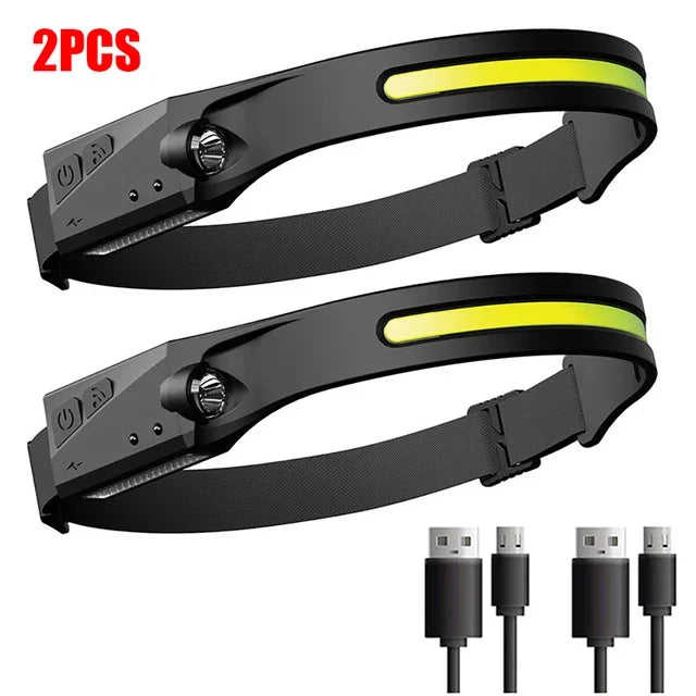 Rechargeable LED Sensor Headlamp – Motion Activated Light for Camping