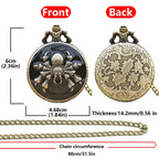 Vintage Bronze Spider Pocket Watch – Quartz Necklace Pendant for Cosplay