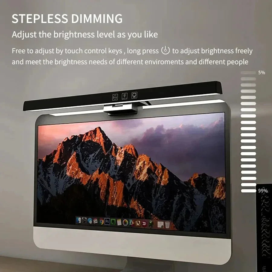 Dimmable LED Monitor Light Bar – Adjustable Desk Lamp for Reading and Study