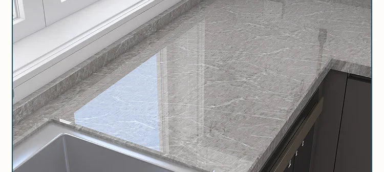 Marble Adhesive Wallpaper – Oil-Proof Film for Kitchen Countertop Renovation