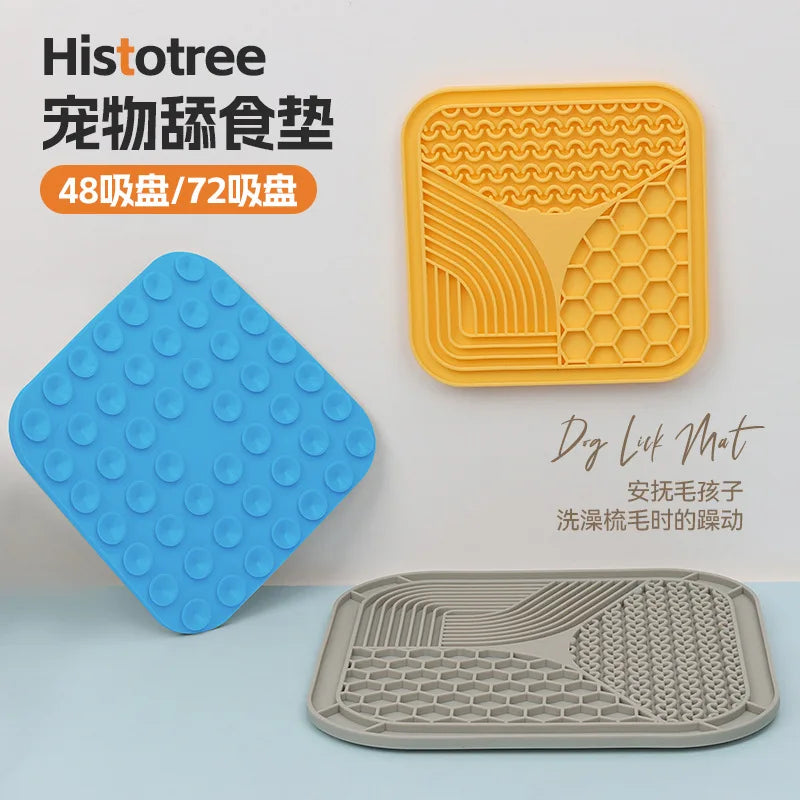 Silicone Slow Feeder Mat – Anti-Choking Pet Licking Bowl for Bath and Grooming