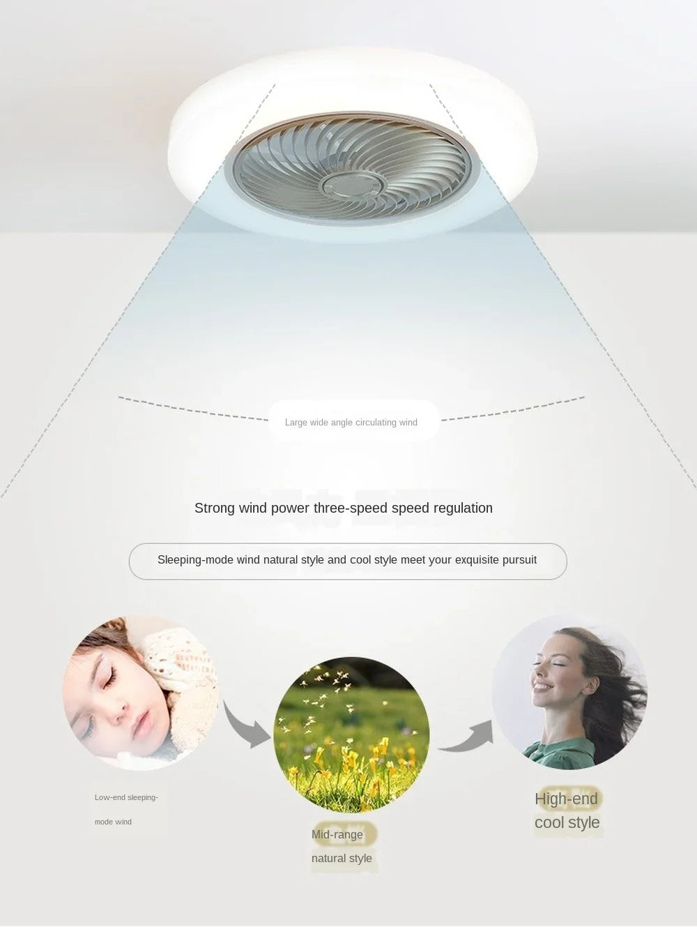Retractable Smart Ceiling Fan – Silent Remote Control for Bedroom Decor