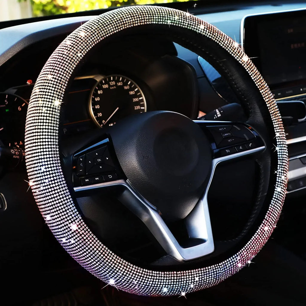 Crystal Rhinestone Steering Wheel Cover – Sparkling Auto Interior Decoration