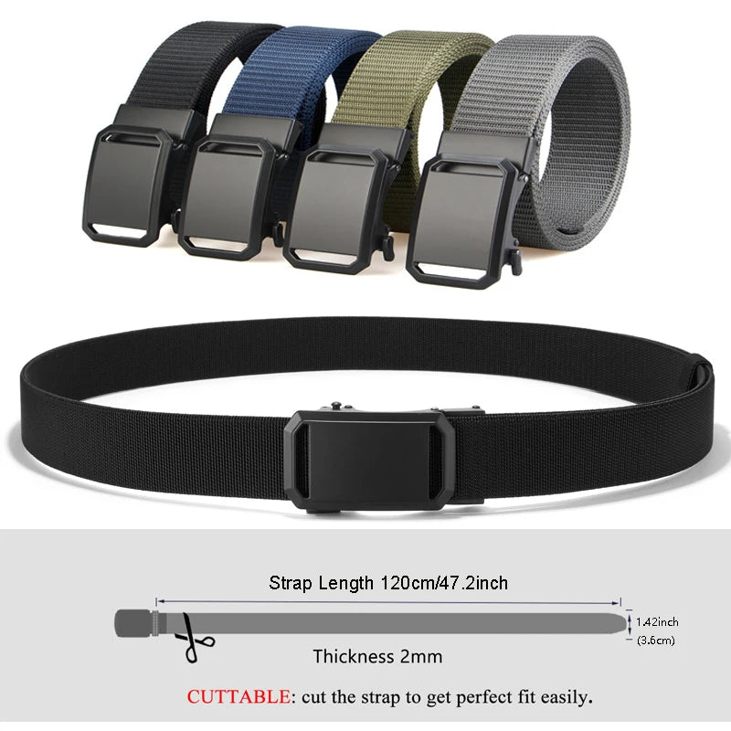 Tactical Canvas Belt – Durable Automatic Buckle for Men Outdoor Hunting