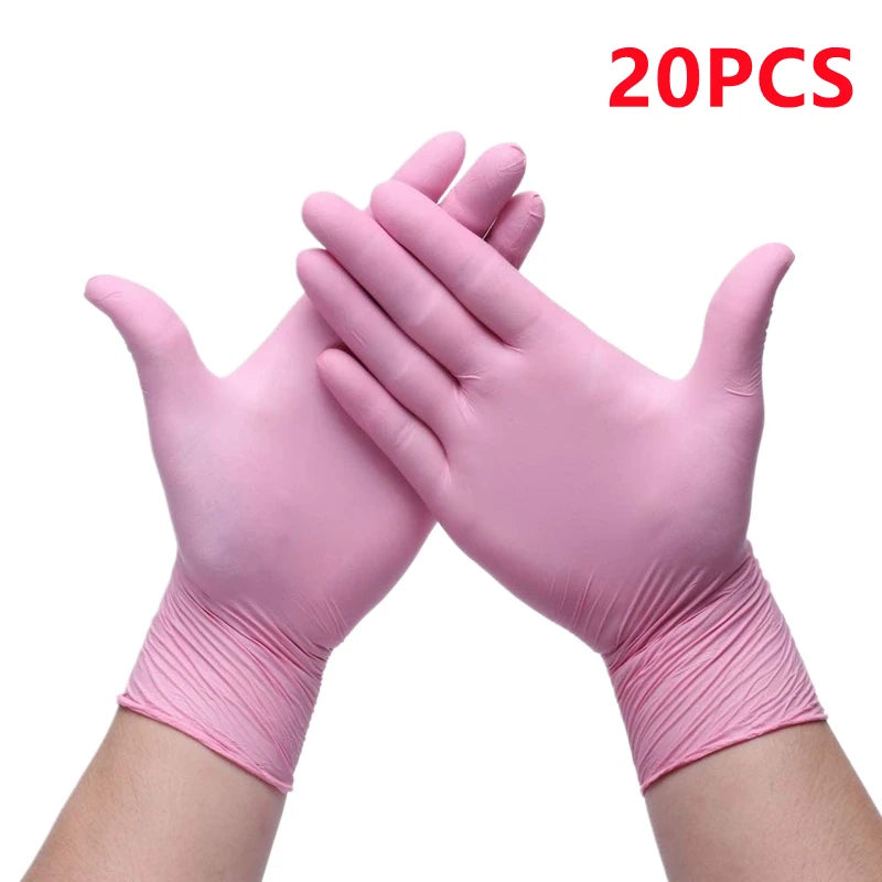 Pink Nitrile Disposable Gloves – Powder Free for Cleaning and Salon Use