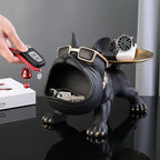 Bulldog Key Storage Tray – Decorative Resin Figurine for Entryway Decor