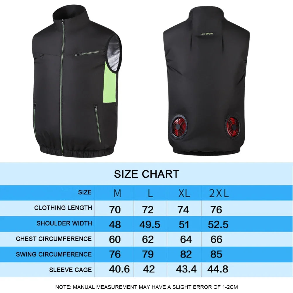 Cooling Fan Vest – Air Conditioned Heat Resistant Jacket for Outdoor Fishing Hiking