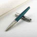 Calligraphy Fountain Pen – Bent Nib Silver Green for Painting and Office