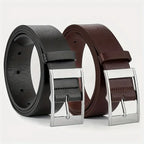 Mens PU Leather Belt – Designer Style Metal Pin Buckle for Casual Jeans