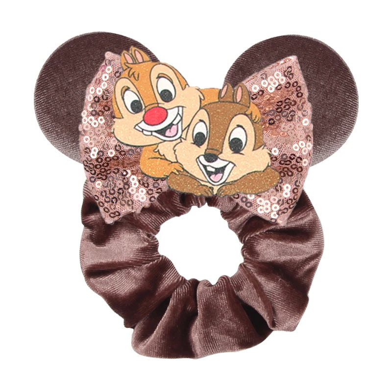 Velvet Sequin Mouse Ear Scrunchies – Elastic Hair Accessories for Kids Party