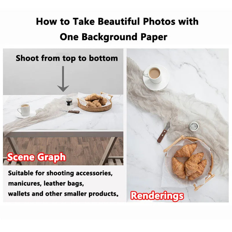 Marble Wood Grain Photography Backdrop – 57x87cm Waterproof Studio Props