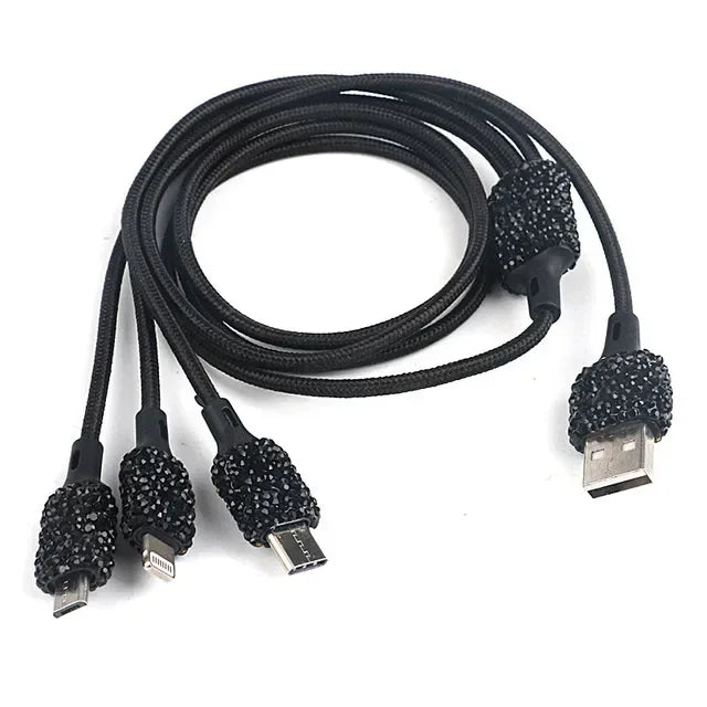 Bling Dual USB Car Charger – Diamond Fast Adapter for Women Interior Decor