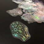 Holographic Glitter Stickers – Transparent Waterproof Decals for Scrapbooking