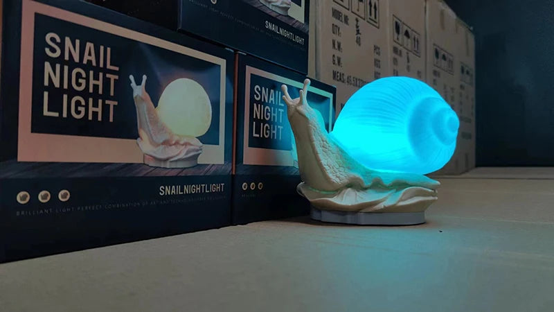 Cute Snail Night Light – Color Changing Bedside Lamp for Kids Room Decor