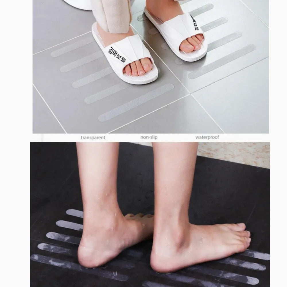 Transparent Anti-Slip Strips – Adhesive Safety Treads for Bathtubs and Stairs