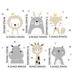 Cartoon Animal Switch Stickers – Cute Boho Wall Decals for Kids Nursery
