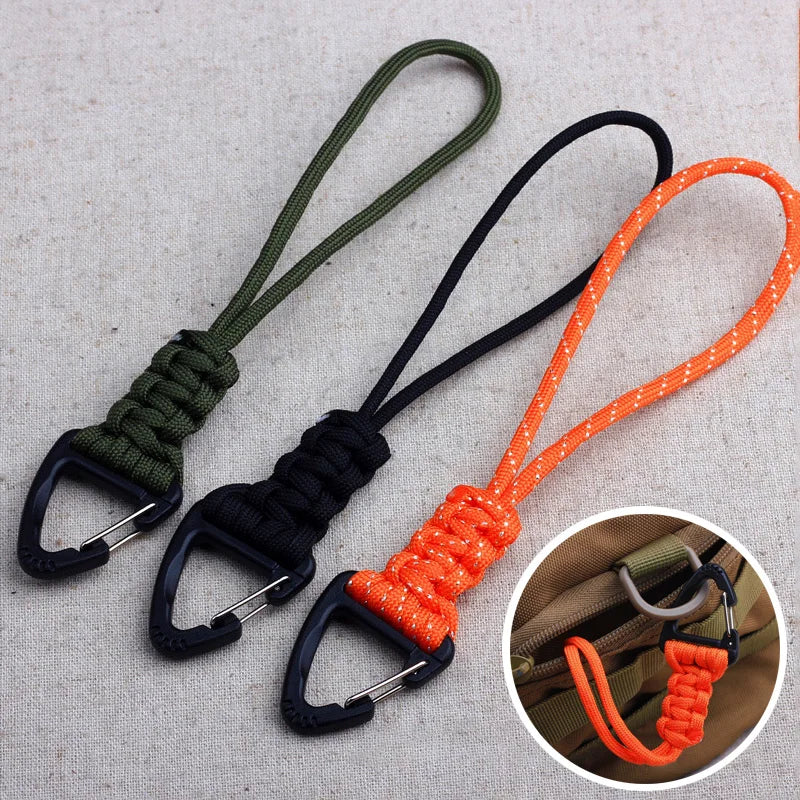 Braided Paracord Keychain – 20cm Military Nylon Lanyard for Outdoor Gear