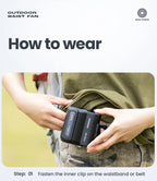 Portable Waist Clip Fan – Rechargeable Cooling Device for Outdoor Camping