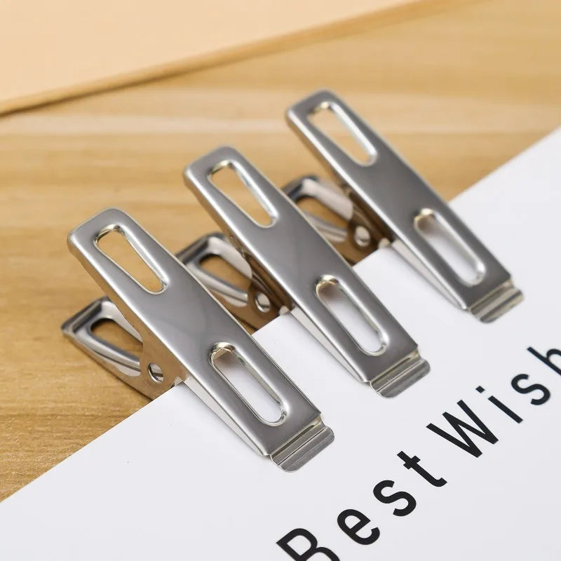 Stainless Steel Clothes Pegs – Windproof Metal Clamps for Laundry Drying