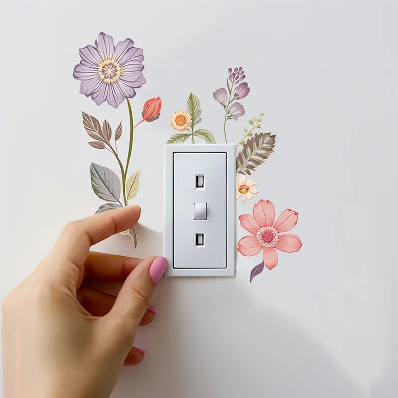 Floral PVC Wall Decal – Removable Waterproof Sticker for Home Decor